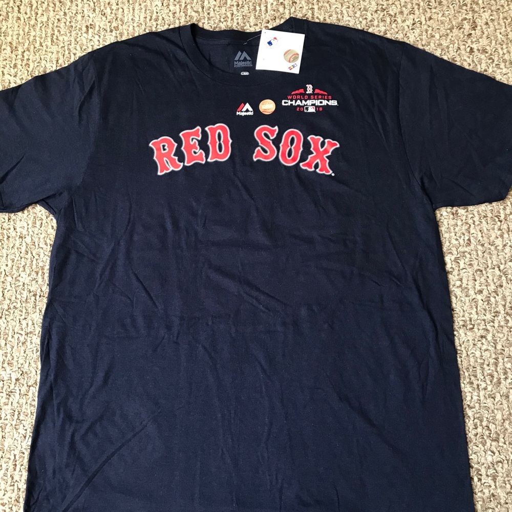 majestic red sox short sleeve shirt size Large